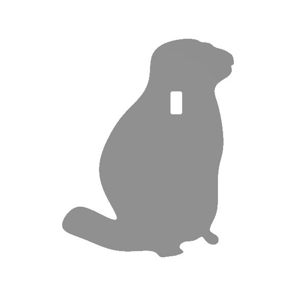 Gray silhouette of a prairie dog on a white background